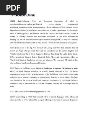 Icici Bank Service Industries Money