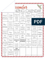 December Printable Organizing Calendar