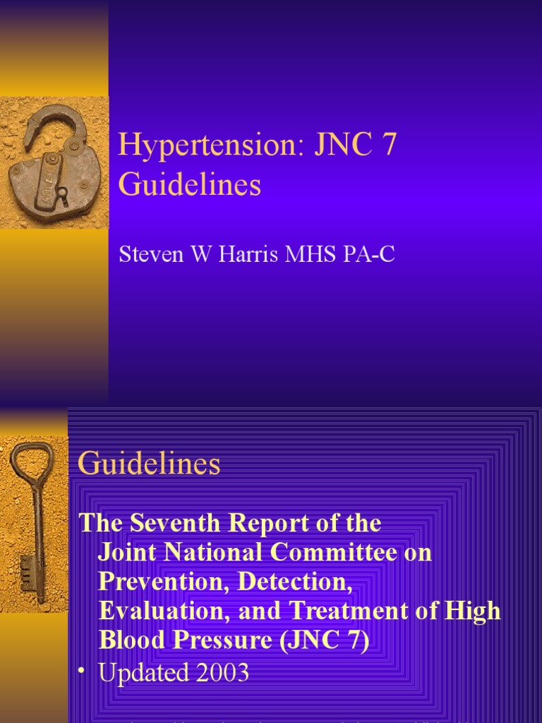 Hypertension: JNC 7 Guidelines: Steven W Harris MHS PA-C | PDF ...