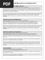 Common Microsoft Access Database Errors