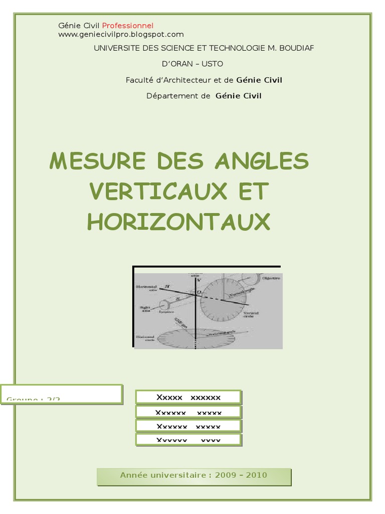 Mesure Des Angles Verticaux Et Horizontaux | PDF | Cercle | Angle