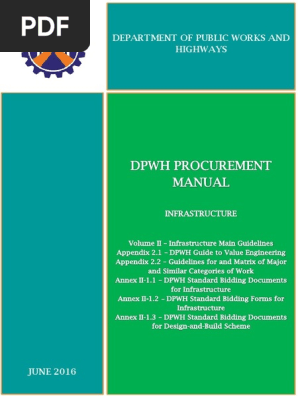Dpwh Procurement Manual Volume Ii Pdf Construction Bidding Asian Development Bank