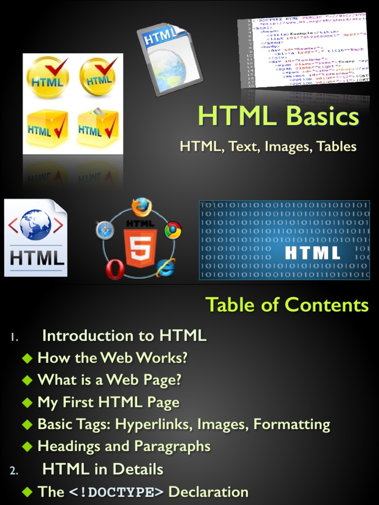 1.1 HTML Fundamentals | PDF | Html Element | Html