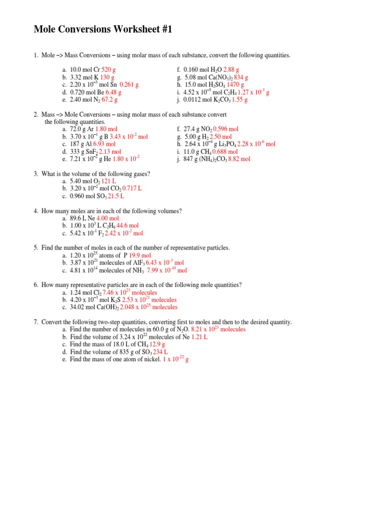 Worksheets Mole Conversions Worksheet Answers molar conversions worksheet facialreviveserum com conversion ws 2 moles worksheet