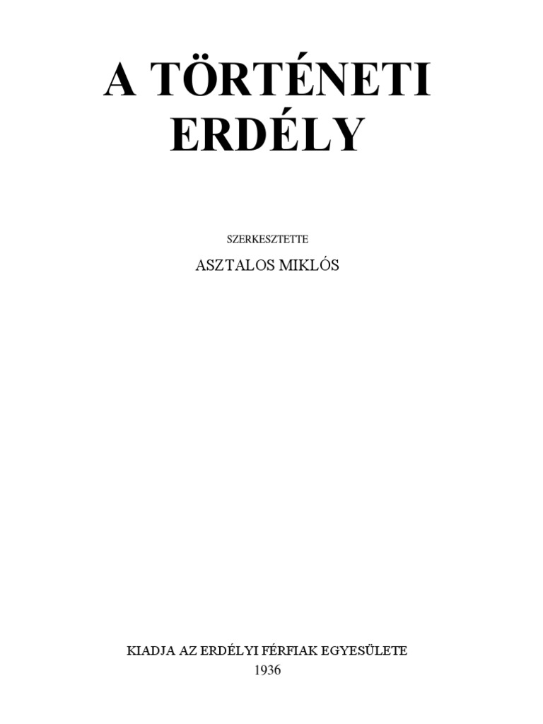 A Történeti Erdély Pdf