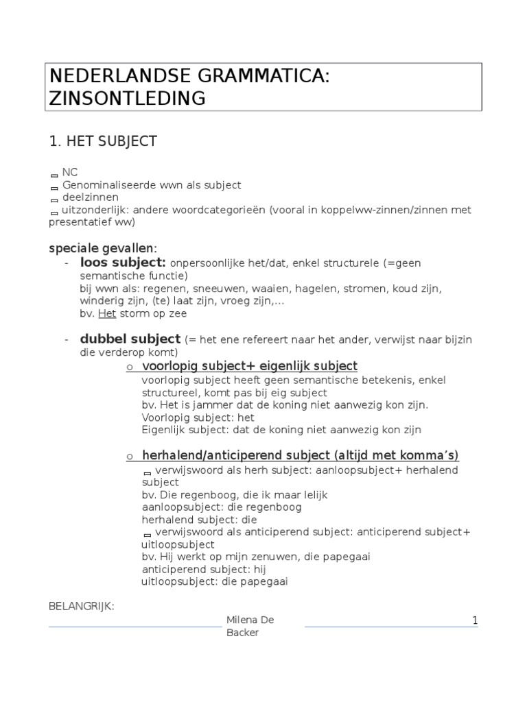 Nederlandse Grammatica | PDF