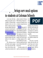 Company Brings New Meal Options To Students at Coleman Schools
