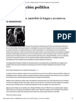 Para Hablar Mejor, Muérdete La Lengua y No Muevas La Mandíbula - Comunicación Política