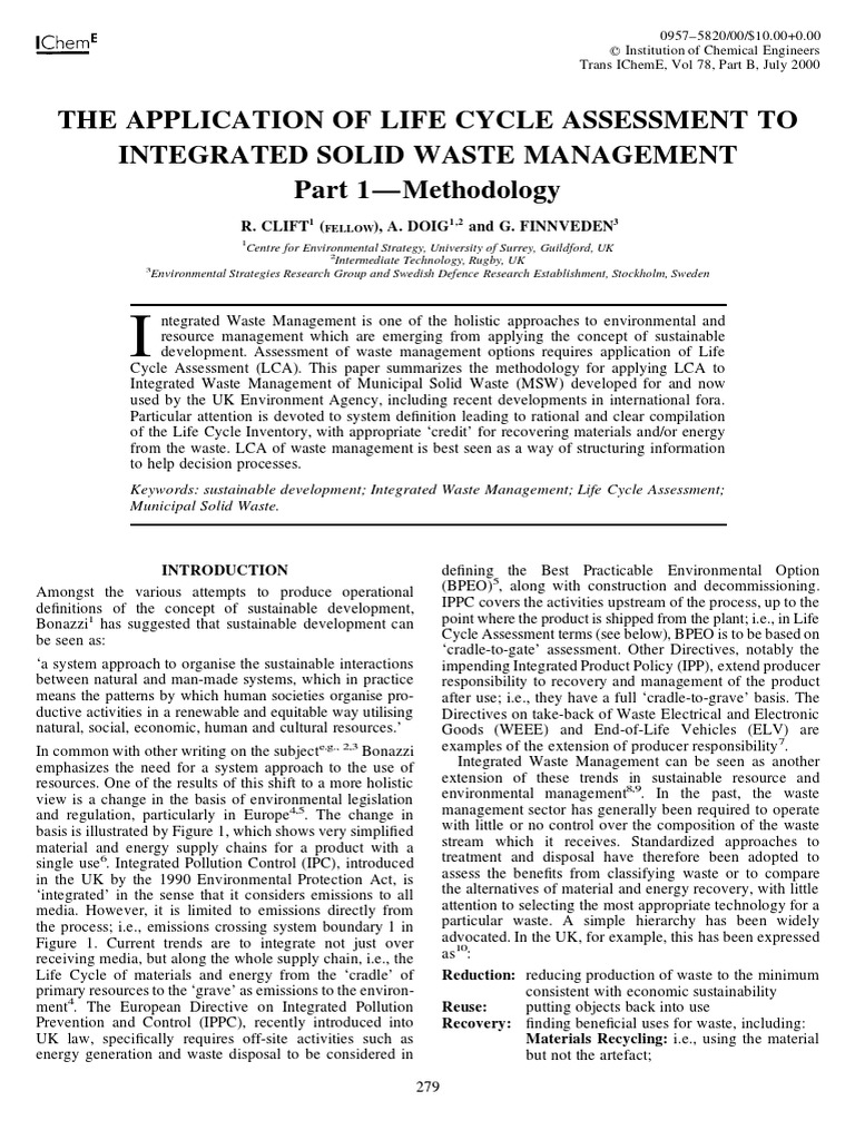 The Application of Life Cycle Part 1 PDF PDF Life Cycle Assessment