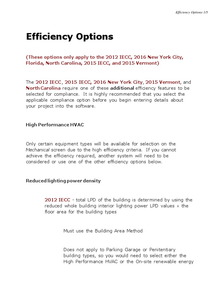 Energy Code Compliance Options | PDF | Hvac | Water Heating