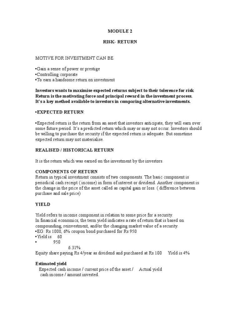F1 Notes 2 | PDF | Capital Asset Pricing Model | Beta (Finance)