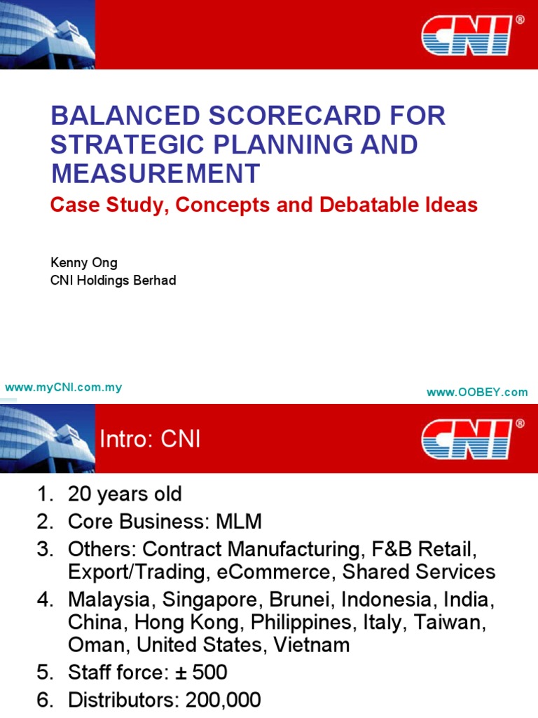Balanced Scorecard For Strategic Planning and Measurement | PDF ...