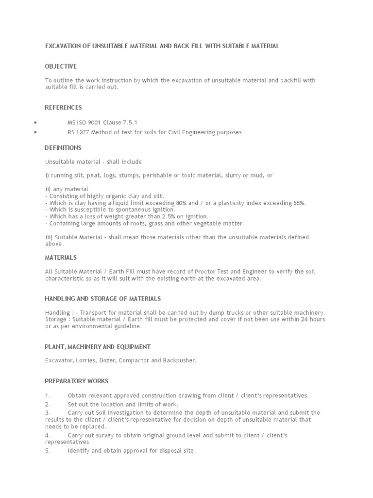 Excavation and Backfill Guidelines | PDF | Soil | Natural Materials
