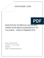 Incentives to Special Economic Zones With Special Reference to Taxation -An Indian Perspective