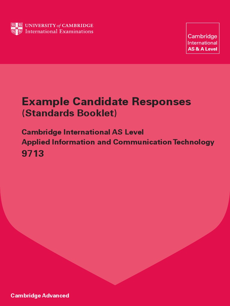 9713 Applied ICT Example Candidate Responses Booklet WEB | PDF ...