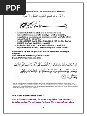 Cetak Sambutan Orang Tua Pengantin Wanita Pdf