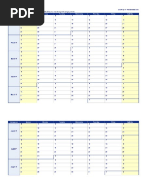 2017 Weekly Calendar