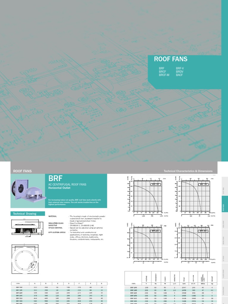Roof Fans: BRF BRCF BRCF-M BRF-V BRDV Bacf | PDF | Duct (Flow ...