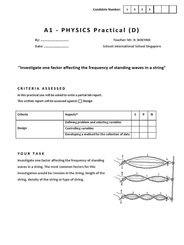 Standing Waves on a String Experiment | PDF
