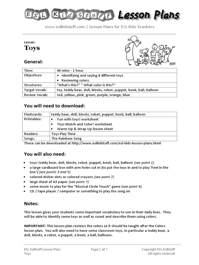 Toys Lesson Planpdf