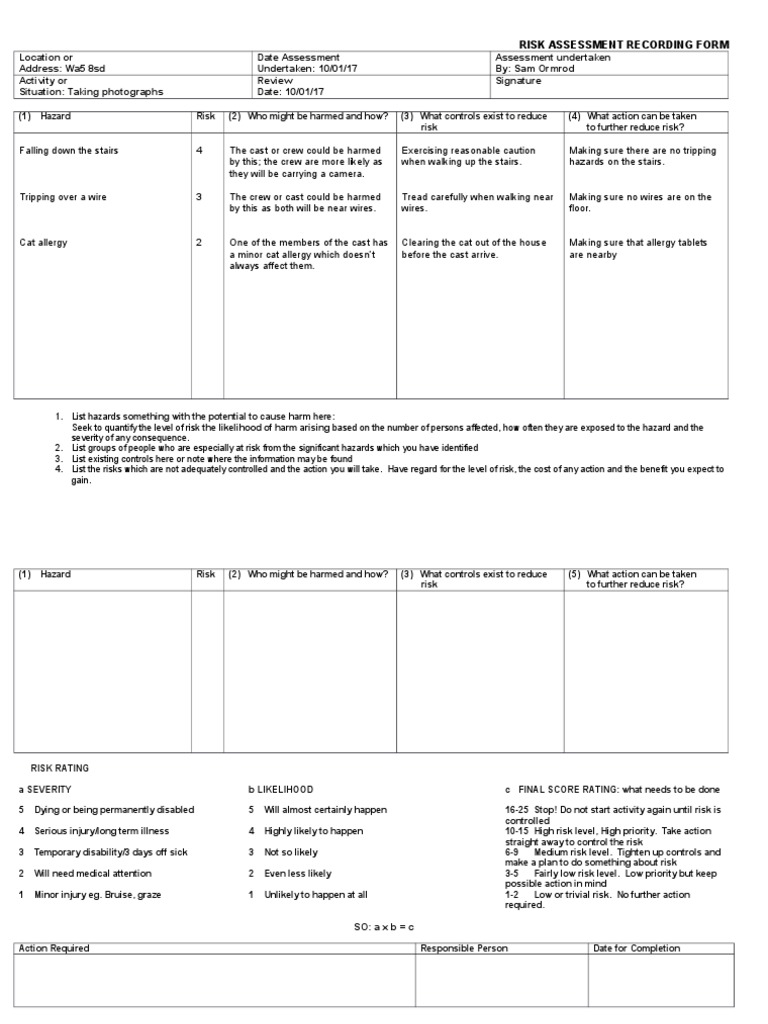 Risk Assessment 2 | PDF