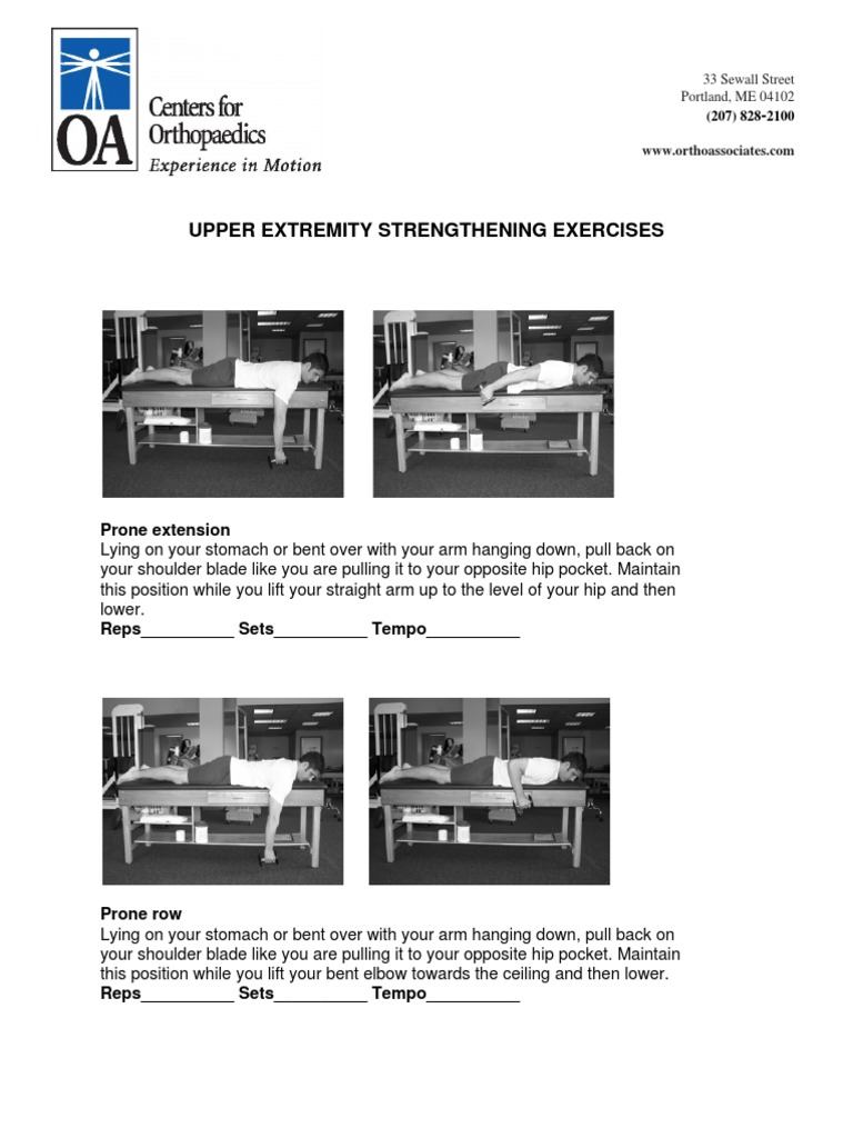 UE General Strengthening Exercises | PDF | Anatomical Terms Of Motion ...