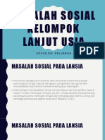 Masalah Sosial Kelompok Lanjut Usia