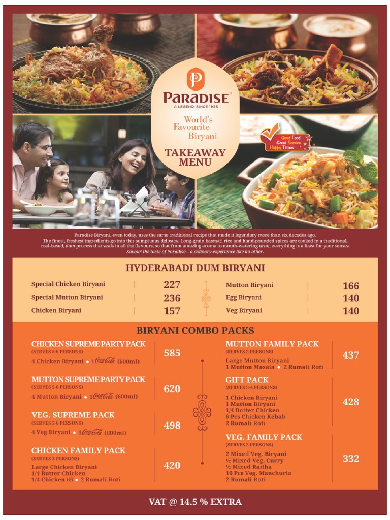 Paradise Takeaway Menu PDF | PDF
