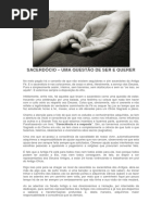 Sacerdócio, Uma Questão de Ser e Querer