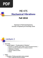 Mechanical Vibrations: Fall 2016