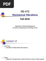 Mechanical Vibrations: Fall 2016