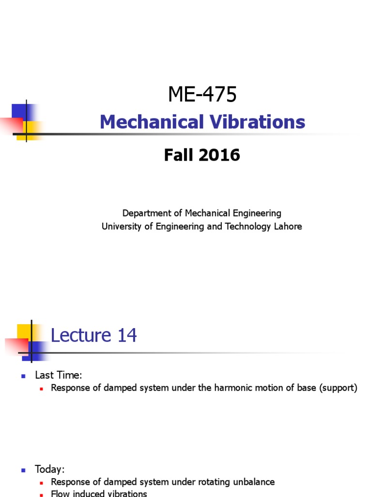 Mechanical Vibrations: Fall 2016 | PDF | Science & Mathematics