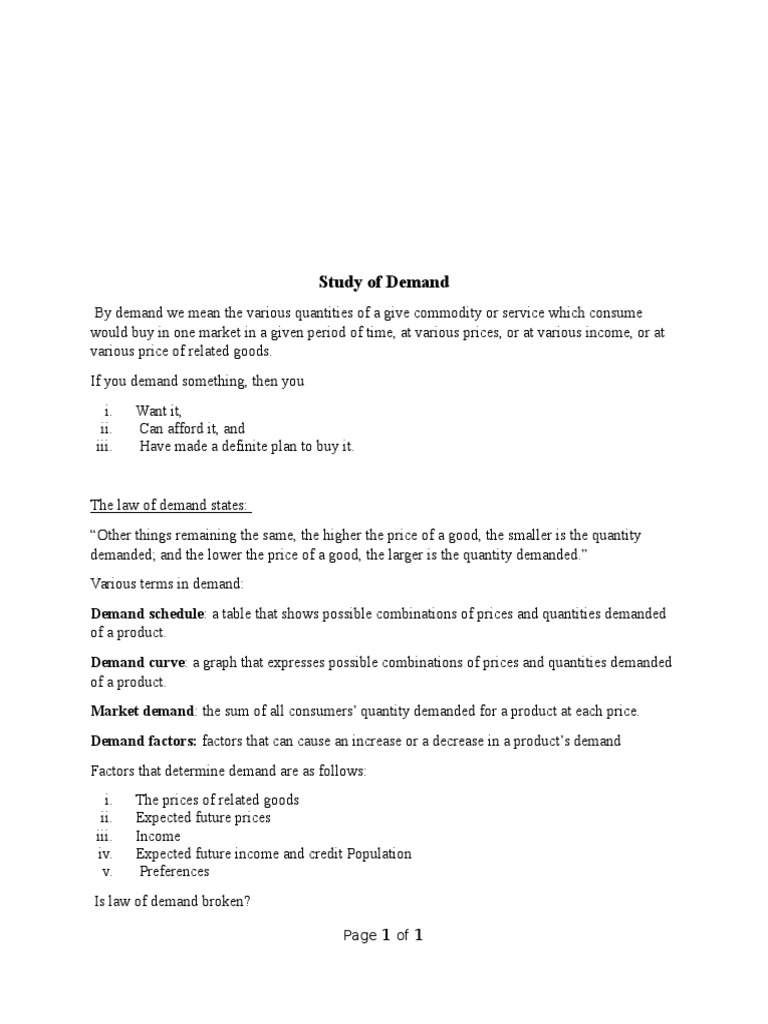 Understanding Demand and Its Factors | PDF