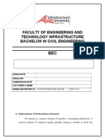 Faculty of Engineering and Technology Infrastructure Bachelor in Civil Engineering