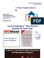 Lean Startup - From Toyota City To Fremont To You