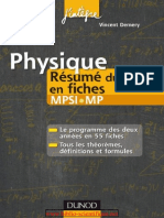 Physique Résumé Du Cours en Fiches MPSI-MP
