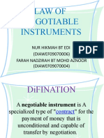 Law of Negotiable Instruments