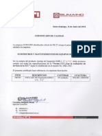 Certificado de Calidad Pernos Hilti