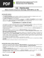 Iades 2013 Ebserh Psicologo Prova