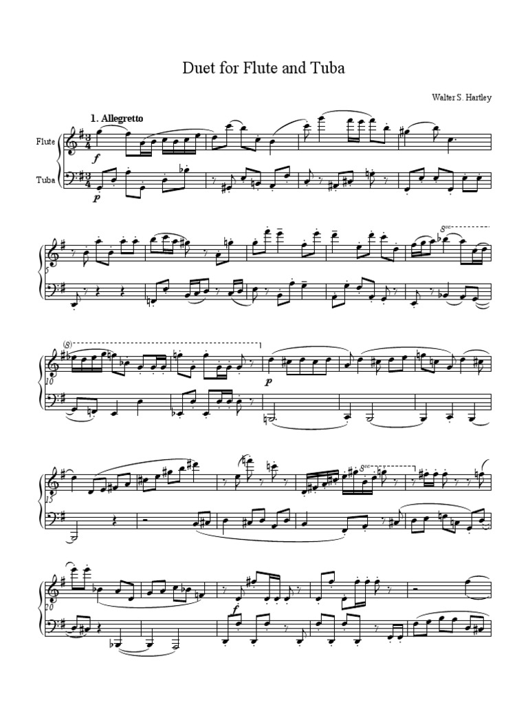 Duet For Flute and Tuba Hartley PDF
