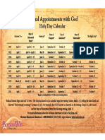 Holy Day Calendar - Annual Appointments With God