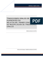 Tradiciones Orales Huancavelica Varios Bnp