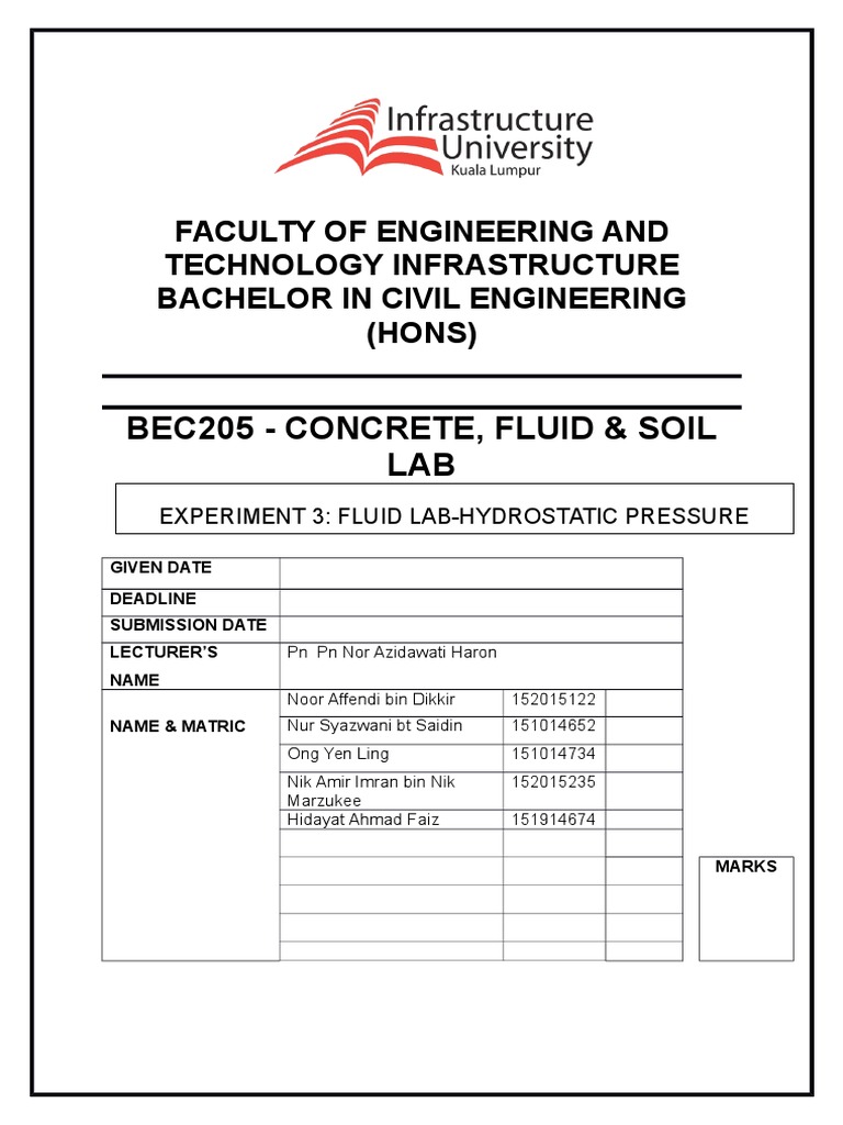 Fluid Lab Report Template for Engineers | PDF | Science | Engineering