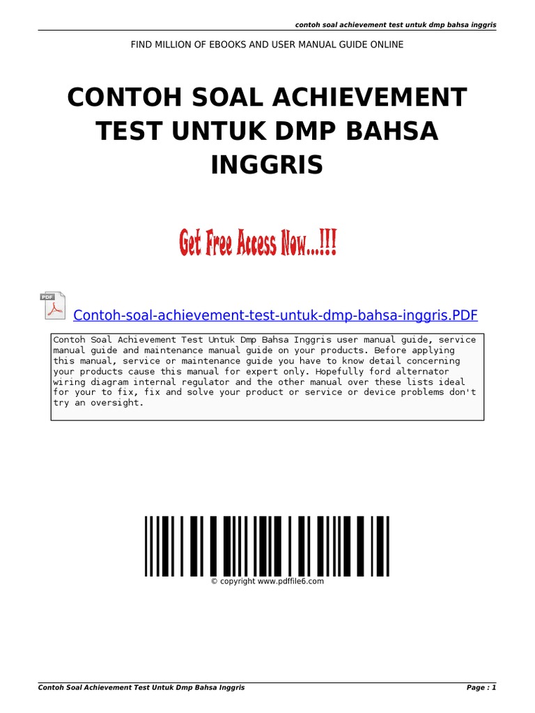 Contoh Soal Achievement Test Untuk Dmp Bahsa Inggris ...