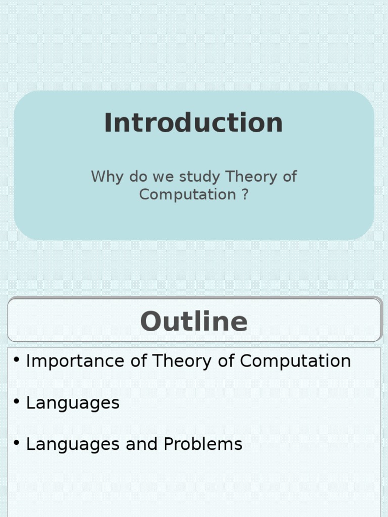 Why Do We Study Theory of Computation ? | PDF | Computational ...