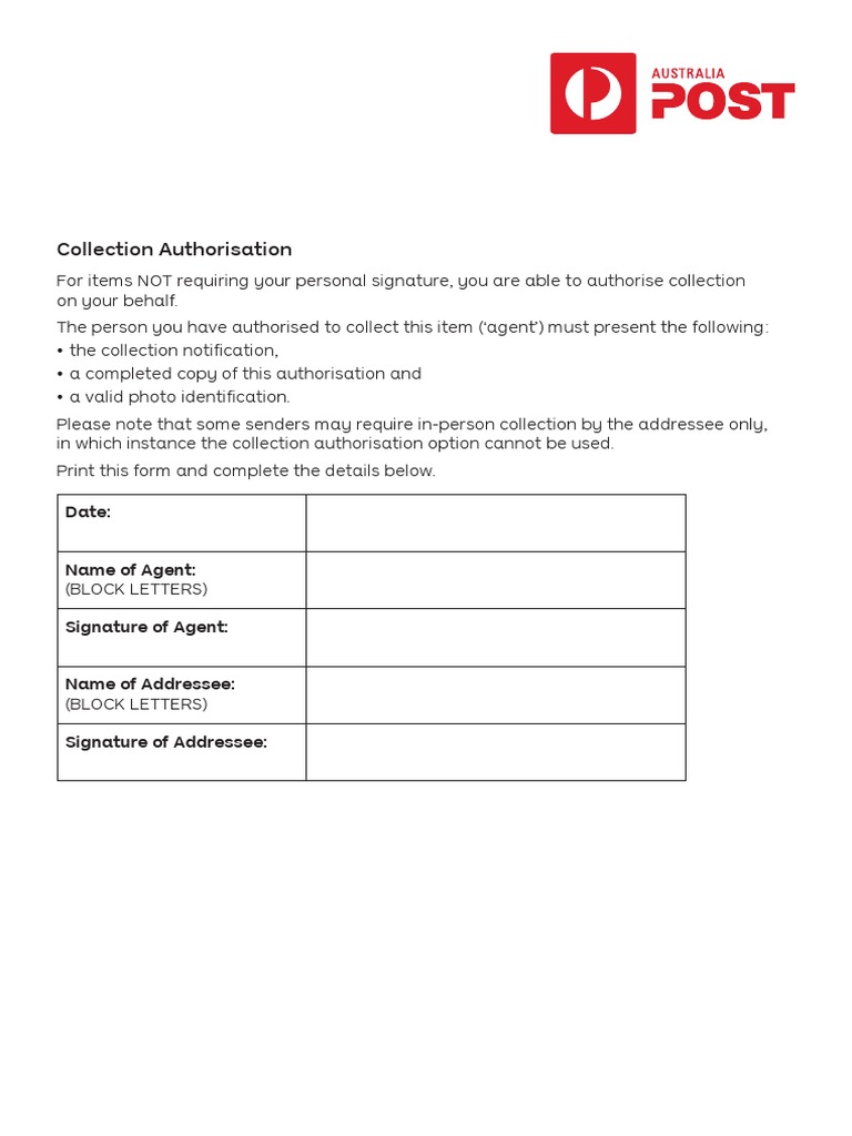Collection Authorisation Form Guide | PDF | Law | Finance & Money ...