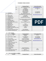 List of Suppliers M&E