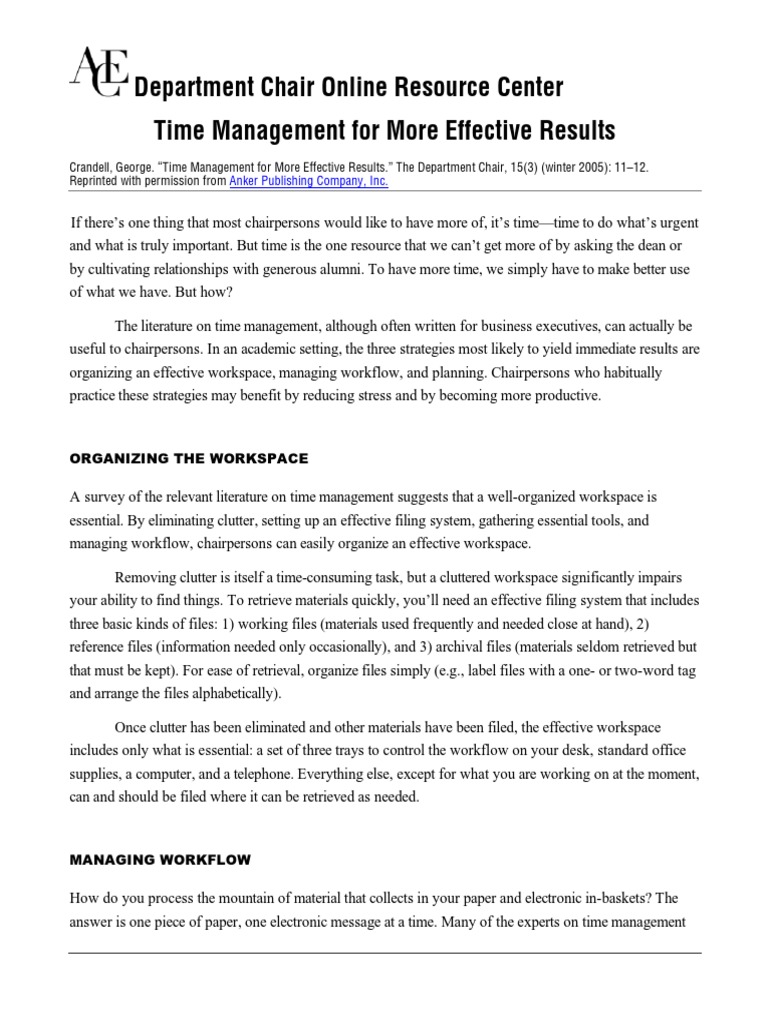 Time Management | PDF | Career & Growth