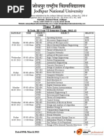 Time Table: B.Tech. III Year VI Semester Exam. 2012-13