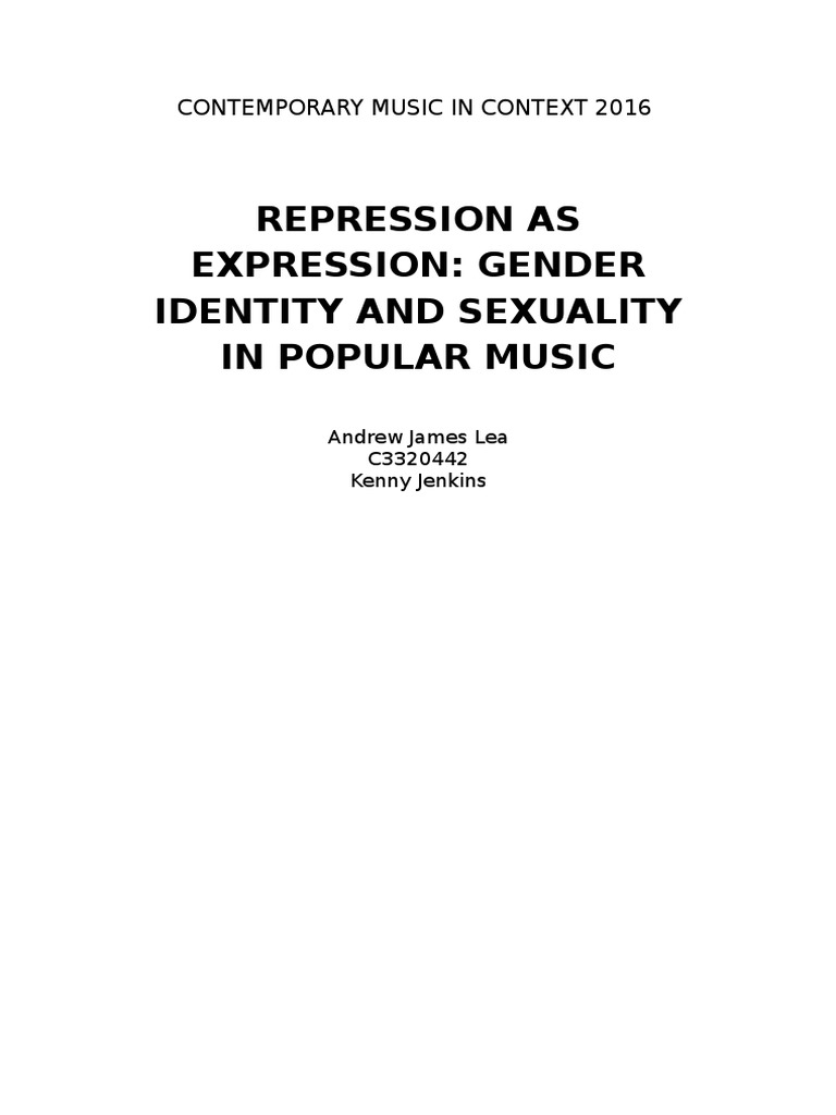Repression As Expression: Gender Identity and Sexuality in Popular